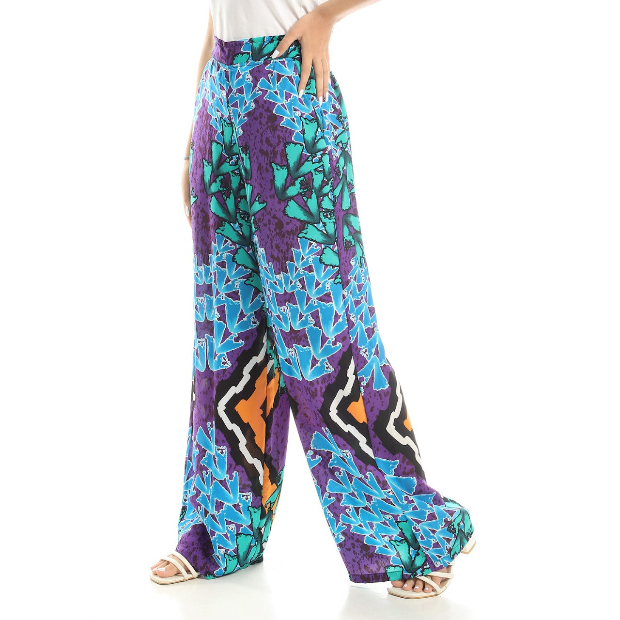 Multipatterned Slip On Trendy Pants