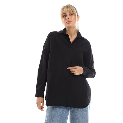 Plain Loose Full Buttons Shirt