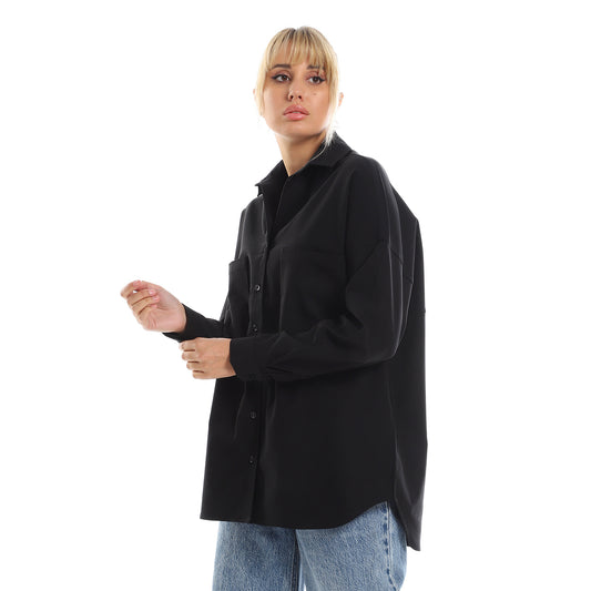 Plain Loose Full Buttons Shirt