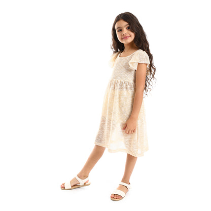 Kady Back Lace Stitched Girls Dress
