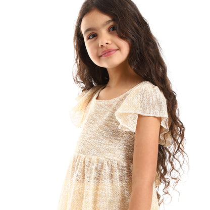 Kady Back Lace Stitched Girls Dress