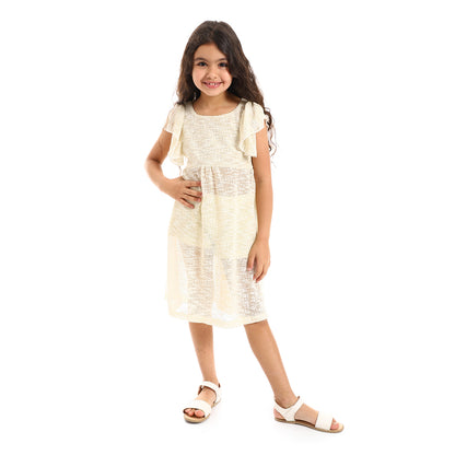 Kady Back Lace Stitched Girls Dress