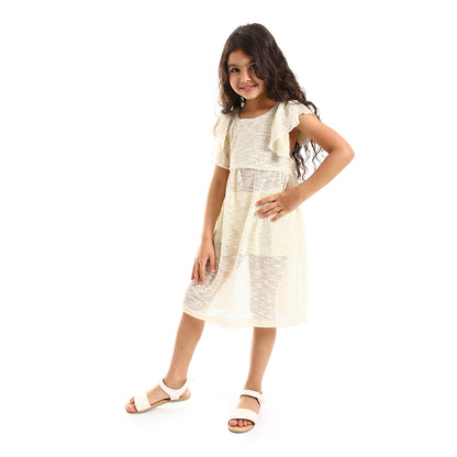 Kady Back Lace Stitched Girls Dress