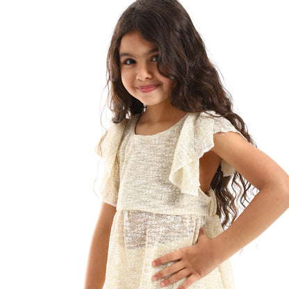 Kady Back Lace Stitched Girls Dress