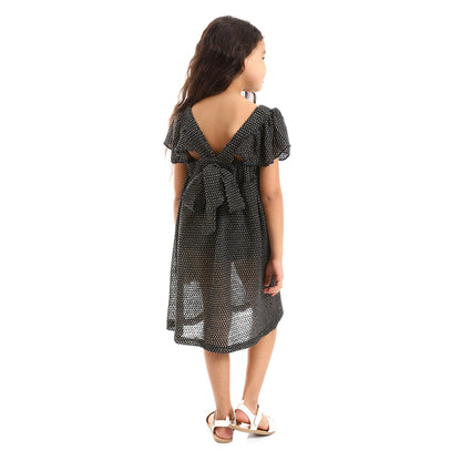 kady Ruffles Shoulders Stitched Girls Dress