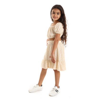 kady Knitted Puffed Off Shoulder Sleeves Girls Clothing