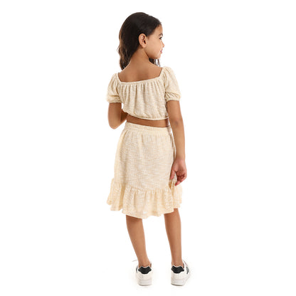 kady Knitted Puffed Off Shoulder Sleeves Girls Clothing