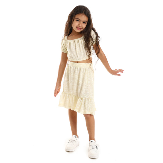 kady Knitted Puffed Off Shoulder Sleeves Girls Clothing