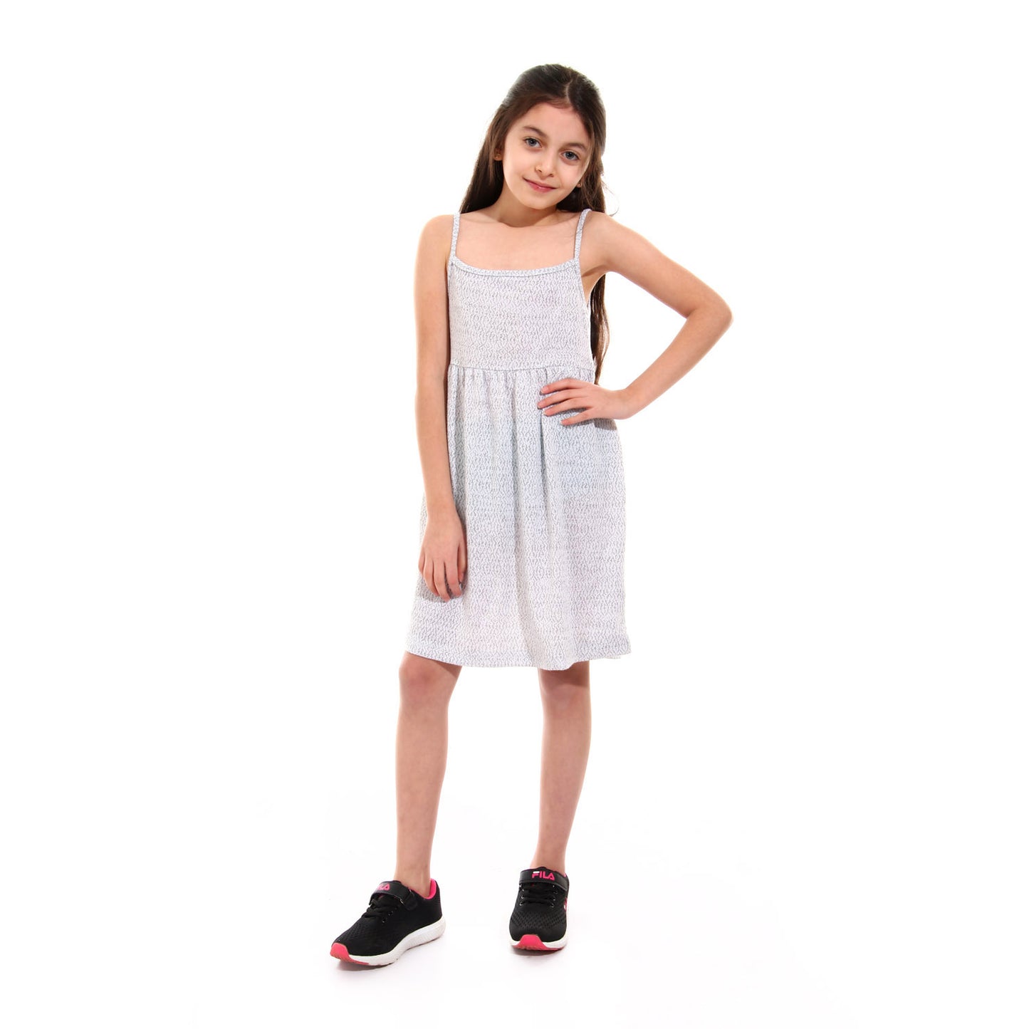 Kady Plain Spaghetti Straps Knee Length Dress for Girls