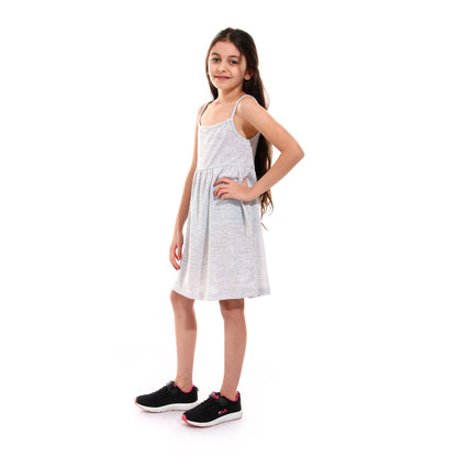 Kady Plain Spaghetti Straps Knee Length Dress for Girls