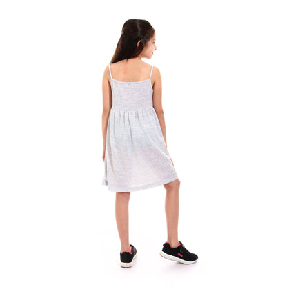 Kady Plain Spaghetti Straps Knee Length Dress for Girls