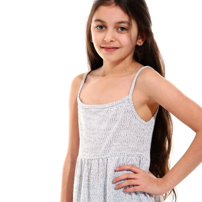 Kady Plain Spaghetti Straps Knee Length Dress for Girls