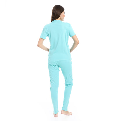 pajama with panda print and buttons