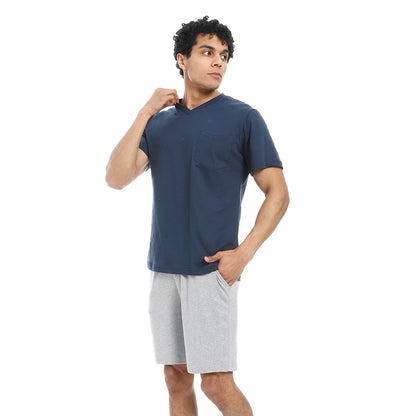 v neck pajama with short