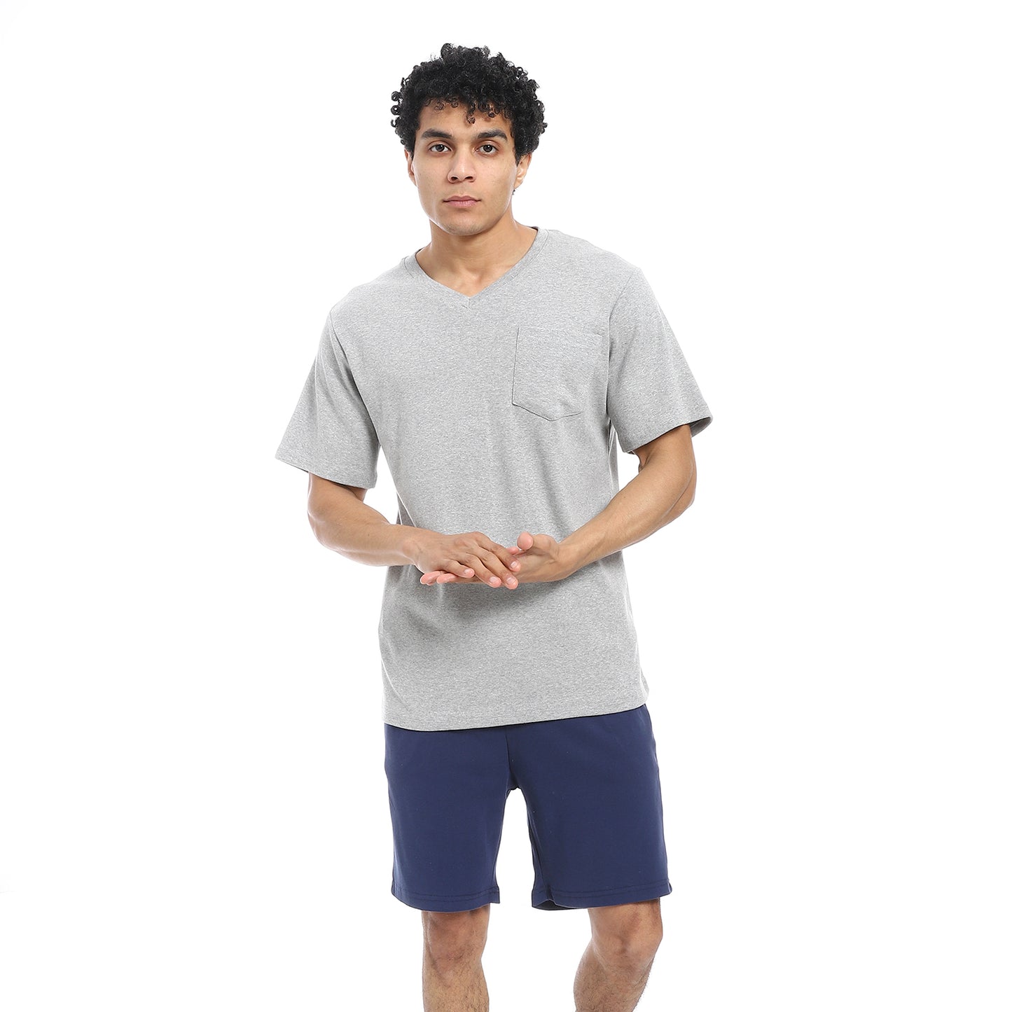 v neck pajama with short