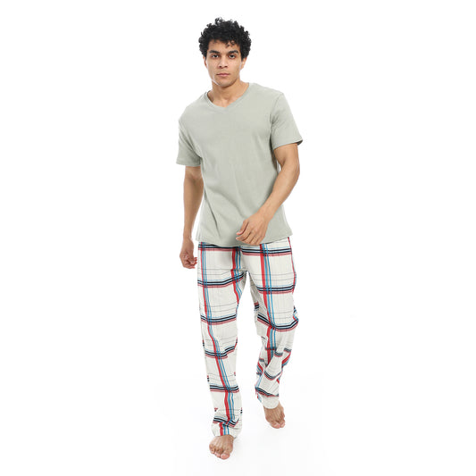 v neck pajama with pants