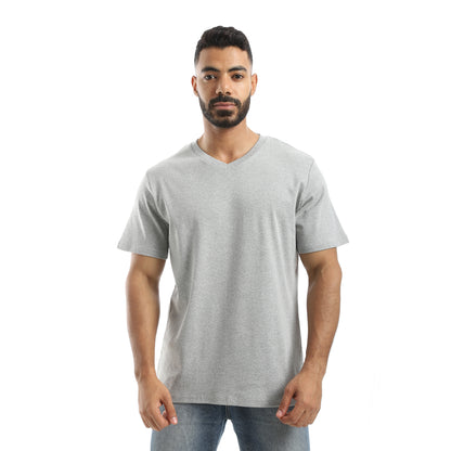 Basic Half Sleeves V- Neck Collar Plain T-Shirt