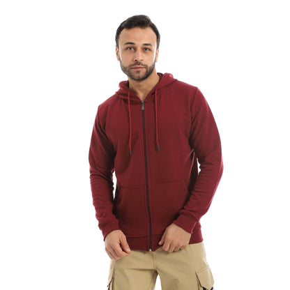 Red Circle Sweatshirt Hoodie + Zipper men