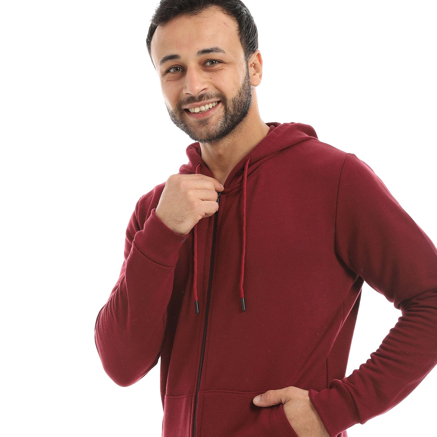 Red Circle Sweatshirt Hoodie + Zipper men