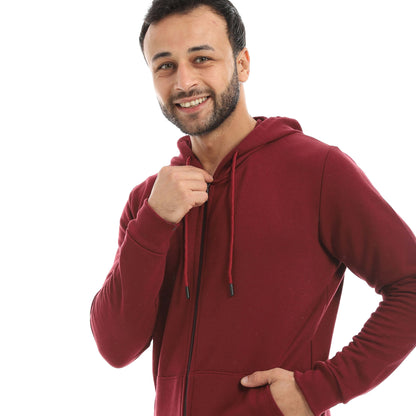 Red Circle Sweatshirt Hoodie + Zipper men