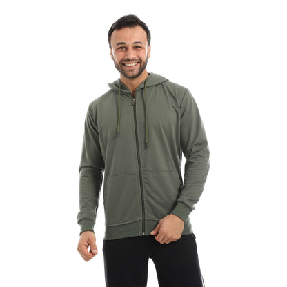 Red Circle Sweatshirt Hoodie + Zipper men