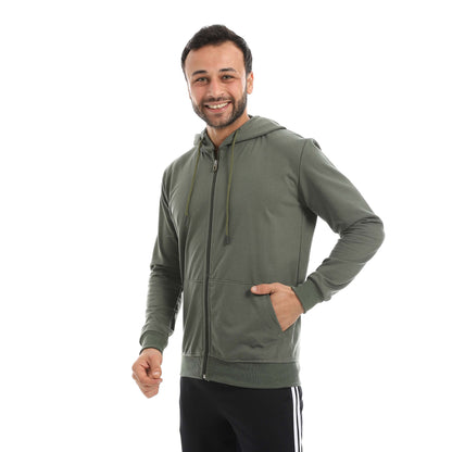 Red Circle Sweatshirt Hoodie + Zipper men