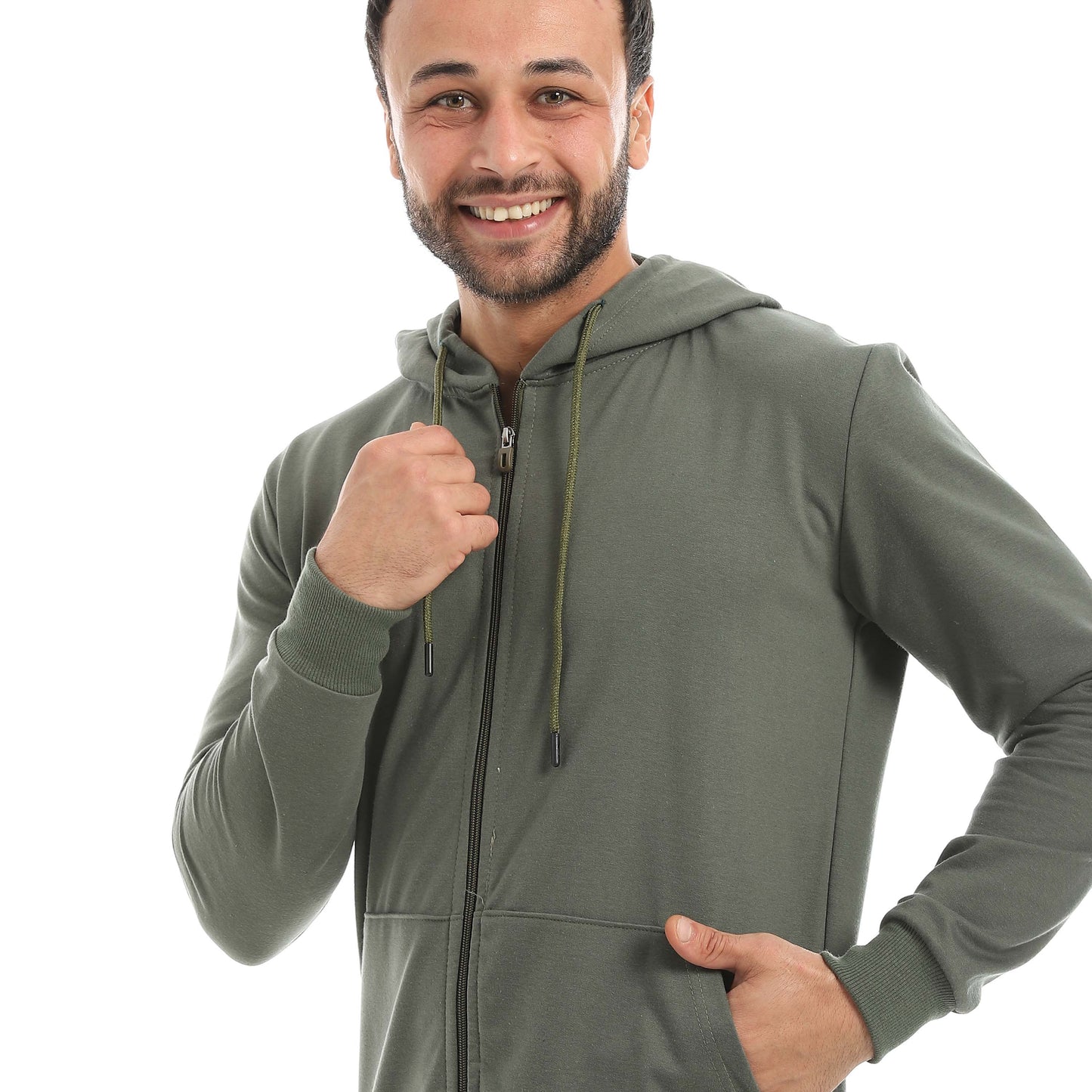 Red Circle Sweatshirt Hoodie + Zipper men