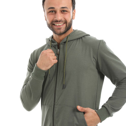 Red Circle Sweatshirt Hoodie + Zipper men