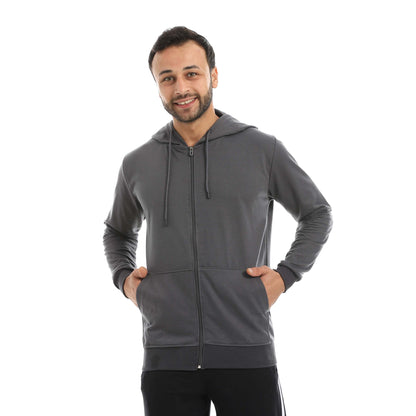 Red Circle Sweatshirt Hoodie + Zipper men