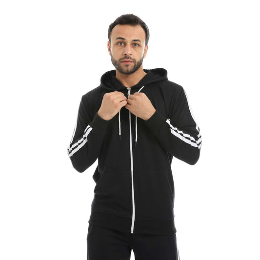 Red Circle Sweatshirt Hoodie + Zipper men