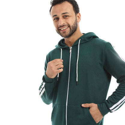 Red Circle Sweatshirt Hoodie + Zipper men