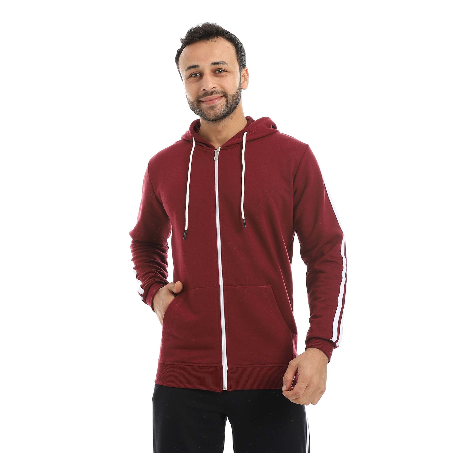 Red Circle Sweatshirt Hoodie + Zipper men