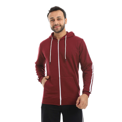 Red Circle Sweatshirt Hoodie + Zipper men