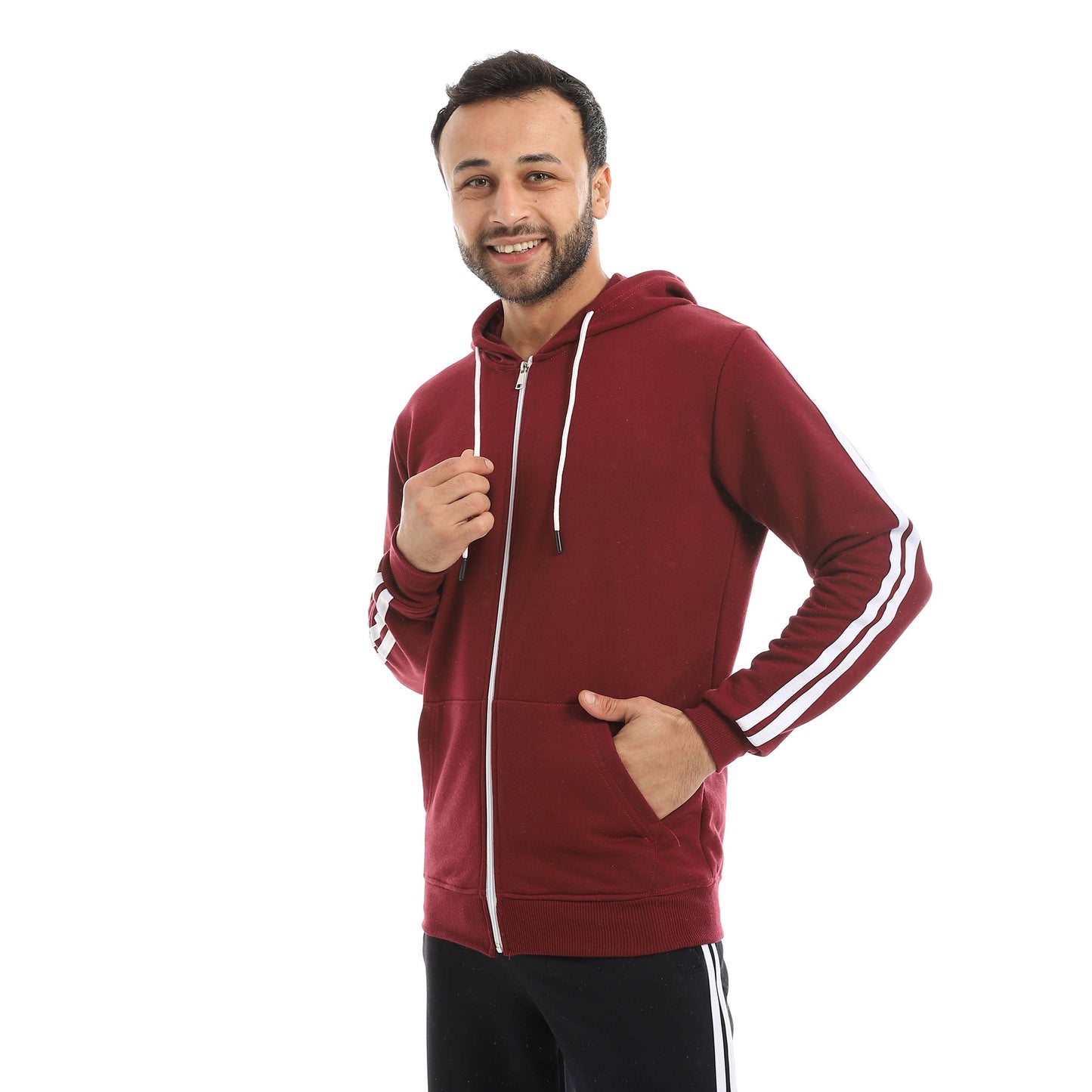 Red Circle Sweatshirt Hoodie + Zipper men