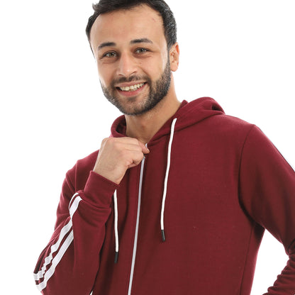 Red Circle Sweatshirt Hoodie + Zipper men