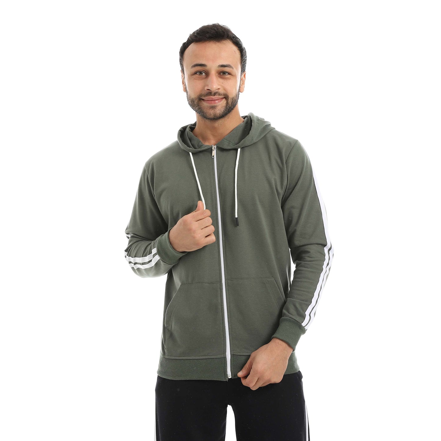 Red Circle Sweatshirt Hoodie + Zipper men