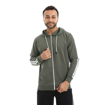 Red Circle Sweatshirt Hoodie + Zipper men