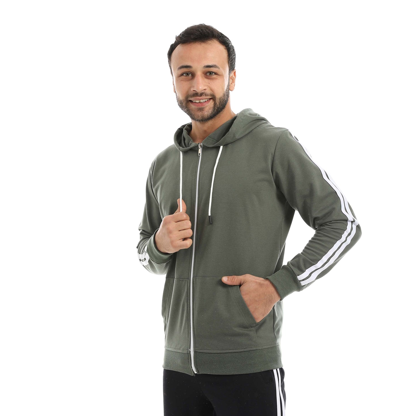 Red Circle Sweatshirt Hoodie + Zipper men