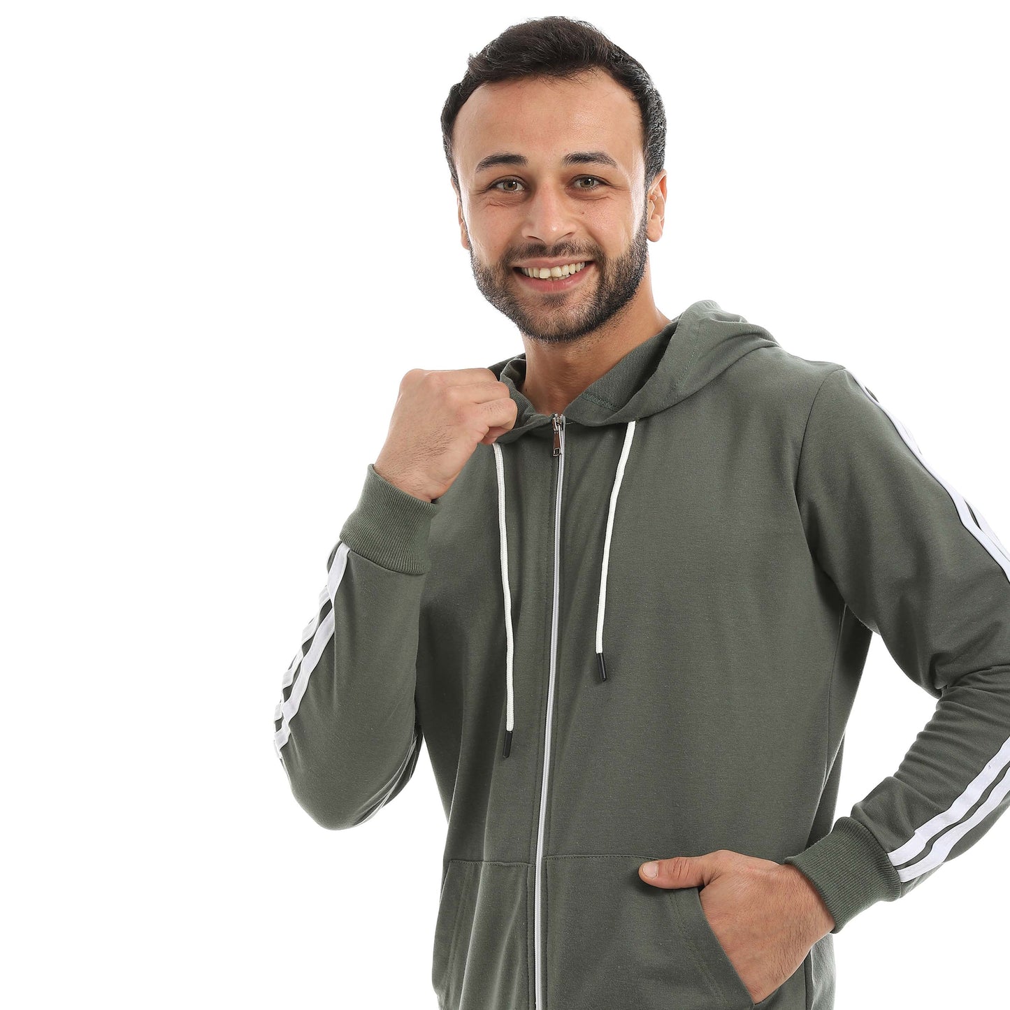 Red Circle Sweatshirt Hoodie + Zipper men