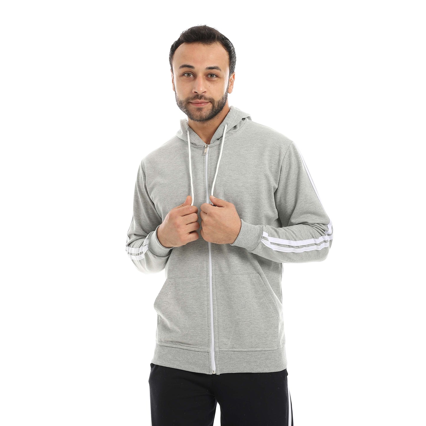 Red Circle Sweatshirt Hoodie + Zipper men