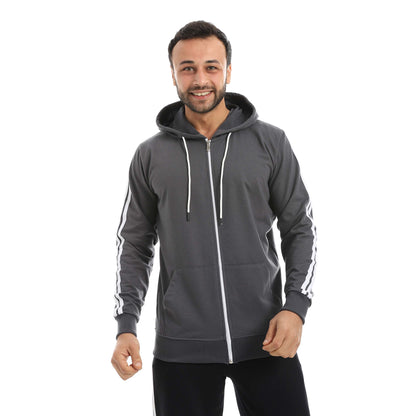 Red Circle Sweatshirt Hoodie + Zipper men