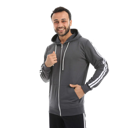 Red Circle Sweatshirt Hoodie + Zipper men