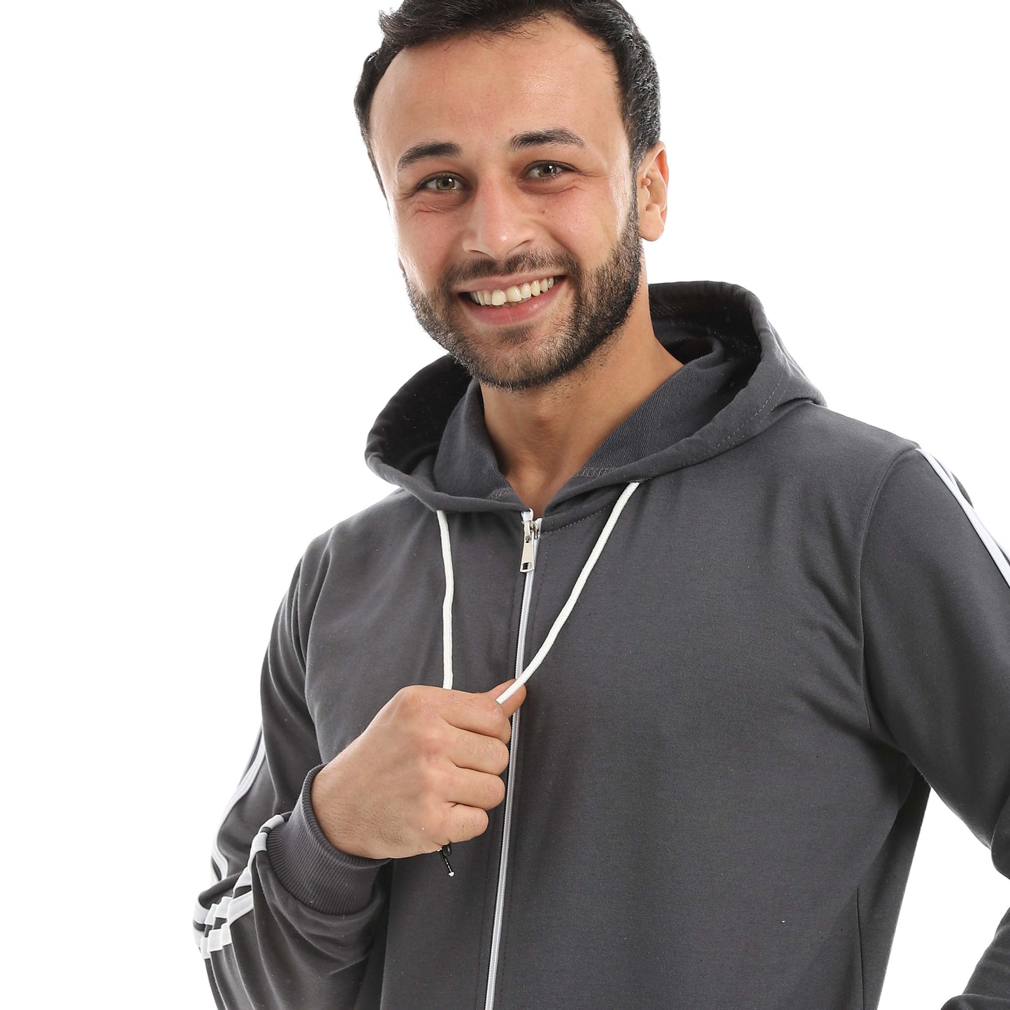 Red Circle Sweatshirt Hoodie + Zipper men