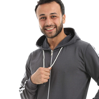 Red Circle Sweatshirt Hoodie + Zipper men