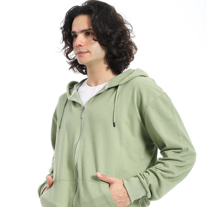 Summer Melton Winter Orange Zipper Hooded Sweatshirt
