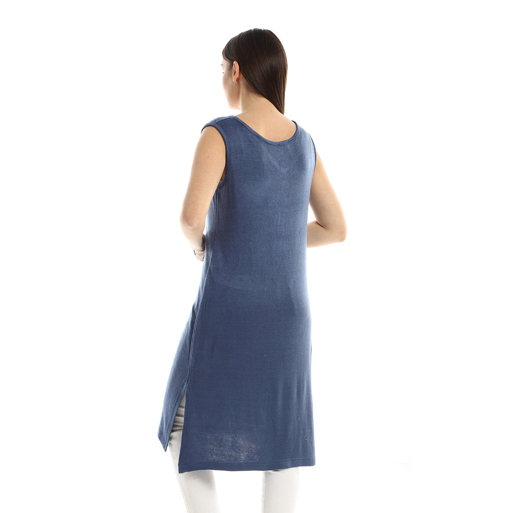 Jamila women side slits plain sleeveless dress