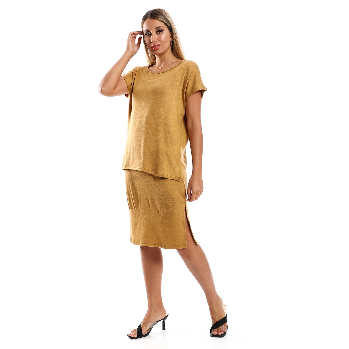 Jamila Women Comfy Plain Short Sleeves Summer Set