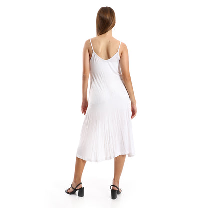 Jamila women spaghetti sleeves wide round collar dress