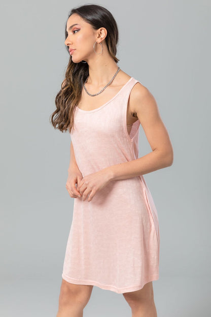 Kady Self Patterned Sleeveless Round Sleepshirt Women