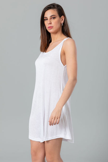 Kady Self Patterned Sleeveless Round Sleepshirt Women